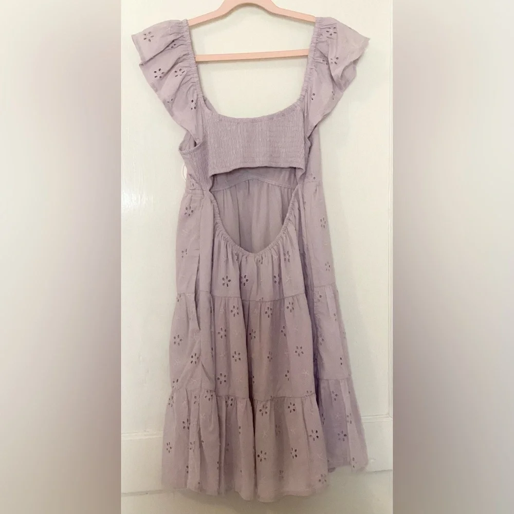 Hollister Pastel Purple/Lilac Eyelet Dress - Picture 2 of 8